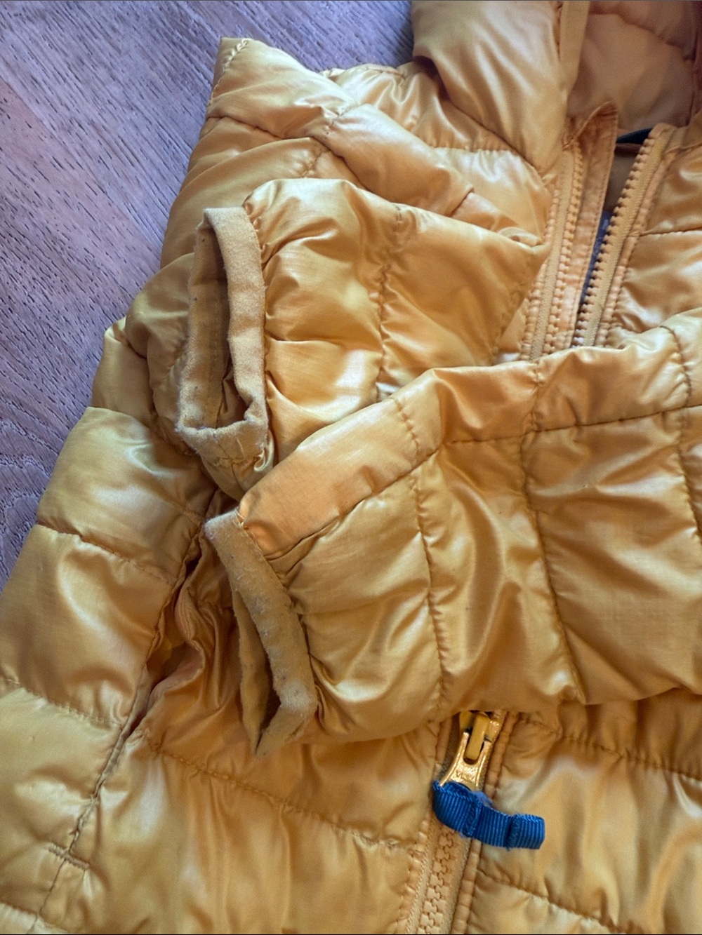 Primary Yellow Hooded Puffer Jacket - Picture 3 of 5